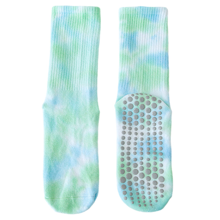 Bluelans 1 Pair Yoga Socks with Non-slip Dots Breathable Sweat Absorption Stretch Elastic Pilates Trampoline Socks for Image 10