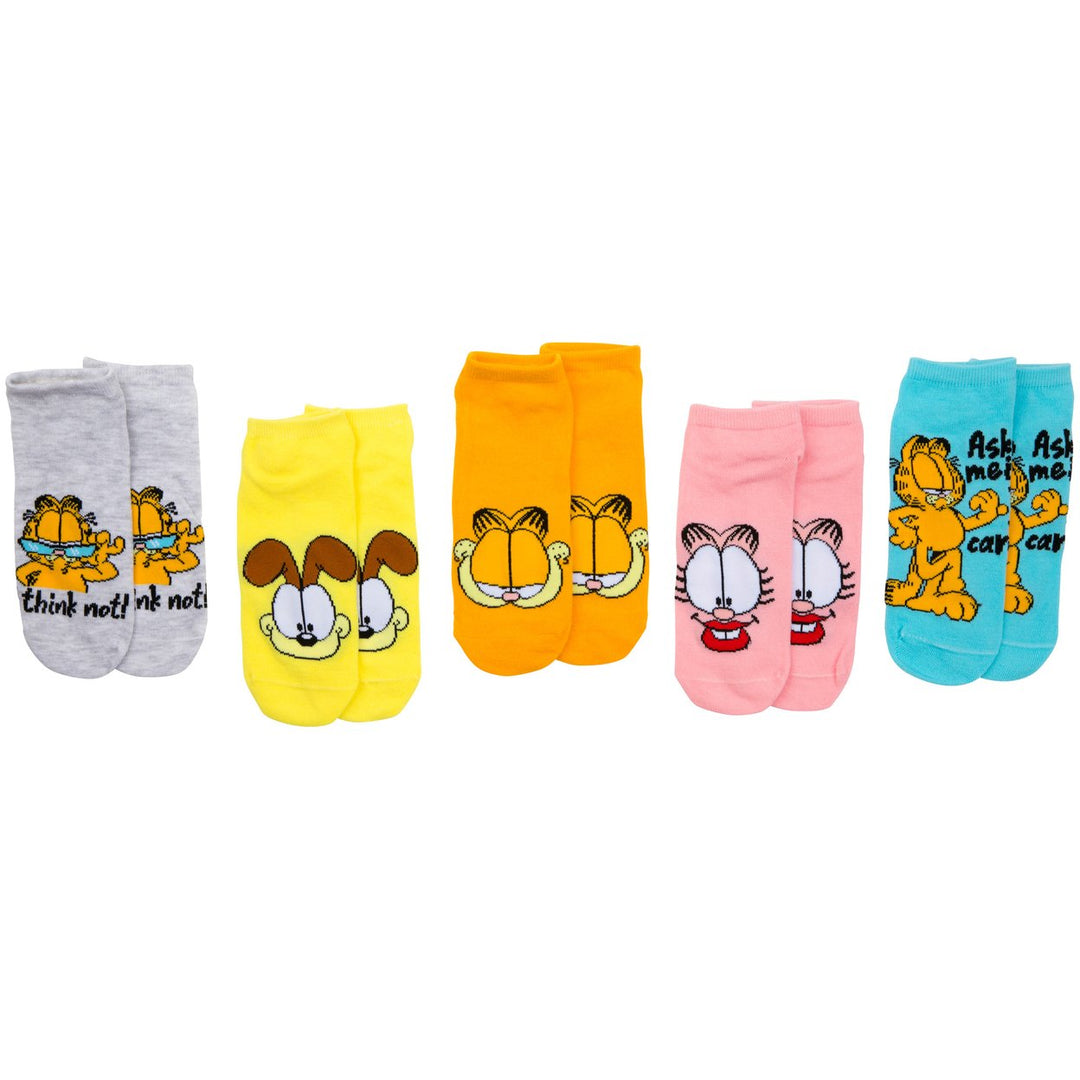 Garfield I Think Not Womens No Show Socks 5-Pack Image 2