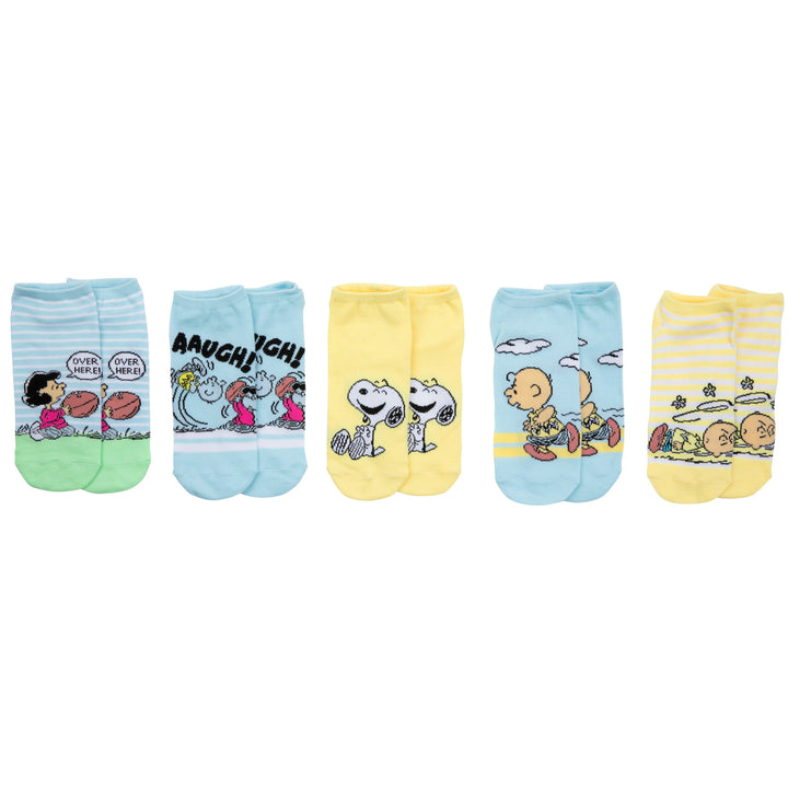 Peanuts Striped No Show Socks 5-Pack Image 1