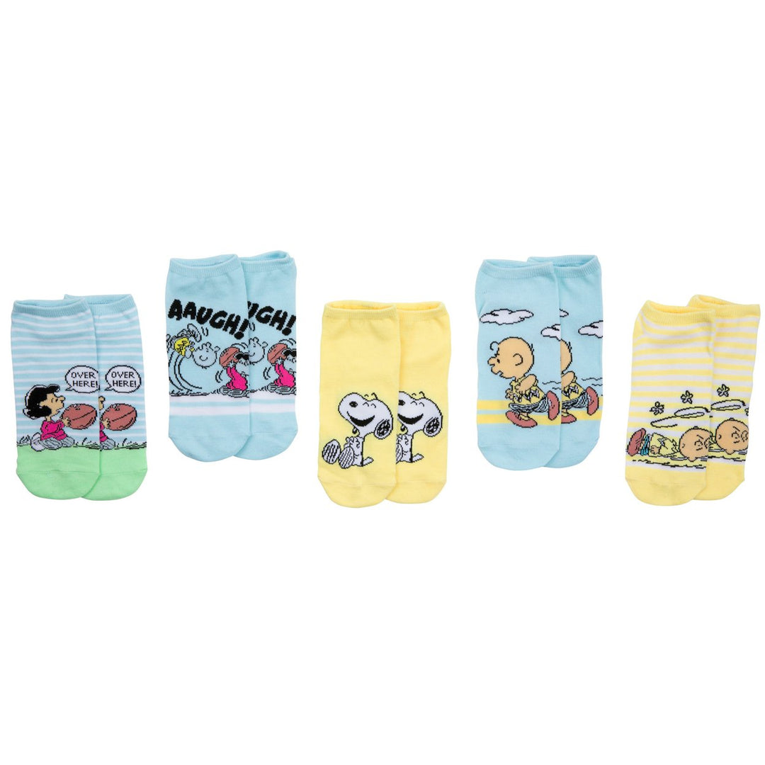 Peanuts Striped No Show Socks 5-Pack Image 2