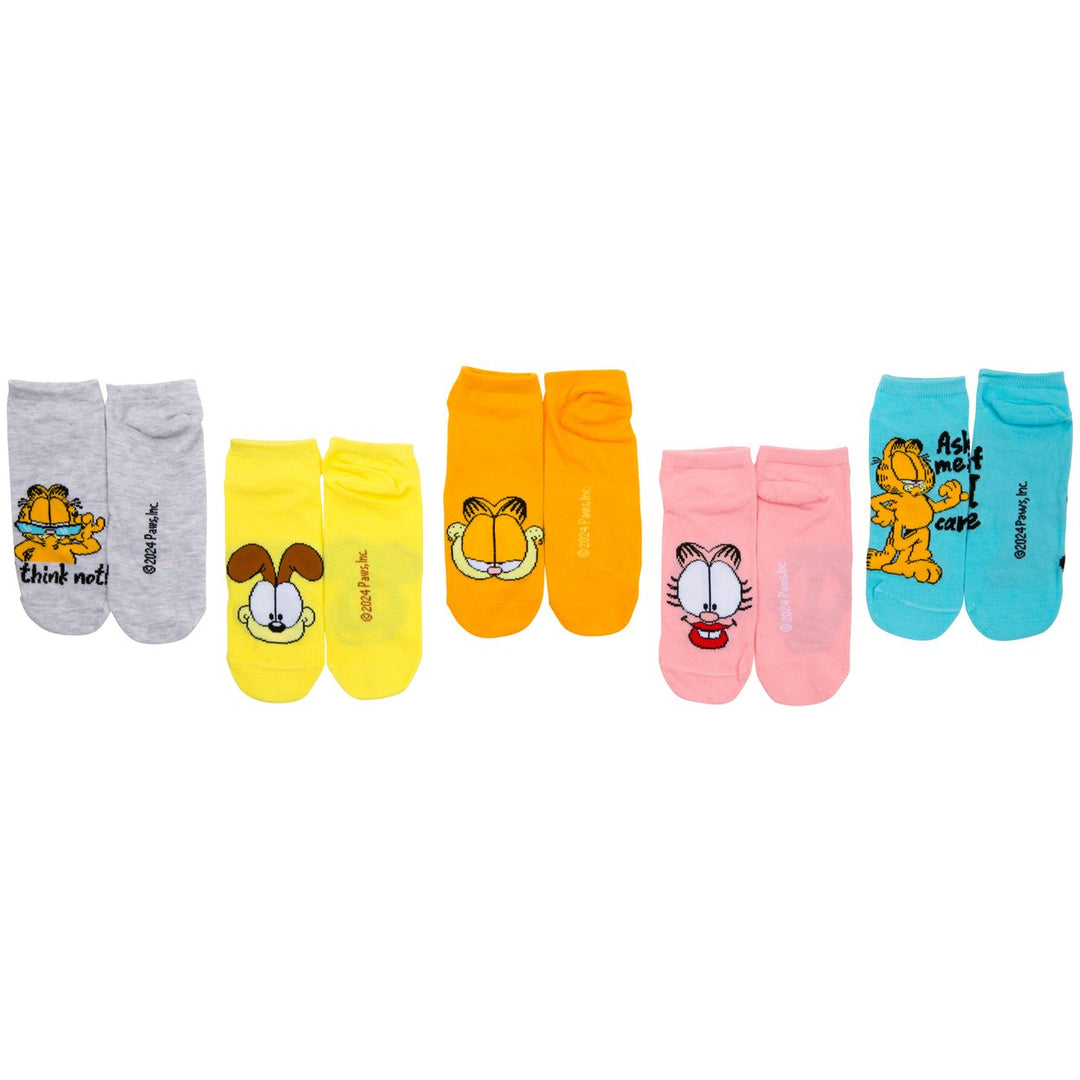 Garfield I Think Not Womens No Show Socks 5-Pack Image 3