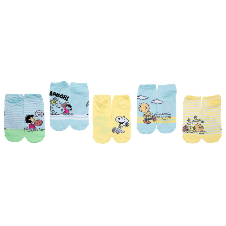 Peanuts Striped No Show Socks 5-Pack Image 3