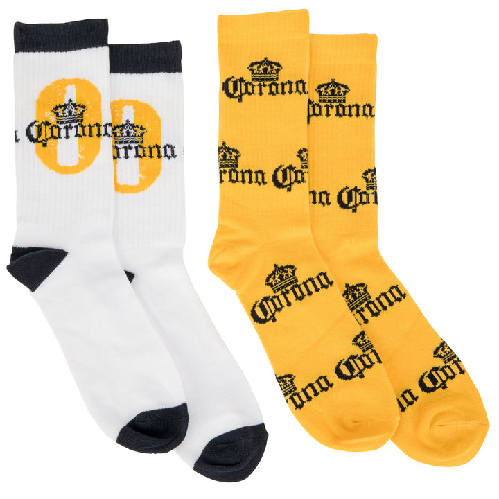 Corona Extra Classic Logos Mens Crew Socks 2-Pack Image 1