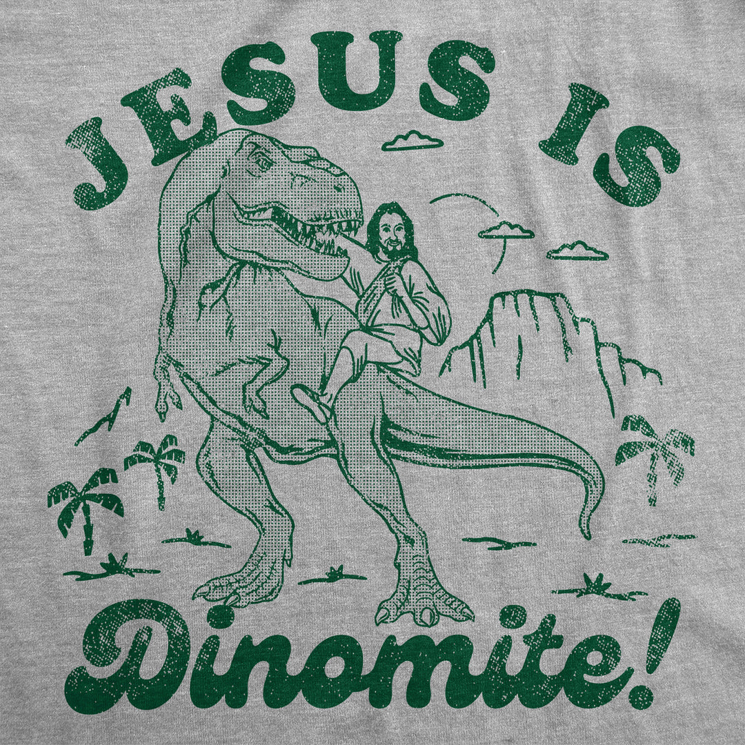 Womens Funny T Shirts Jesus Is Dinomite Funny Christian Graphic Tee For Ladies Image 2