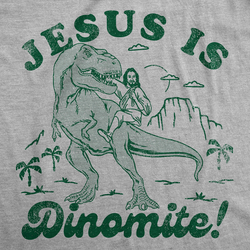 Mens Funny T Shirts Jesus Is Dinomite Funny Christian Graphic Tee For Men Image 2