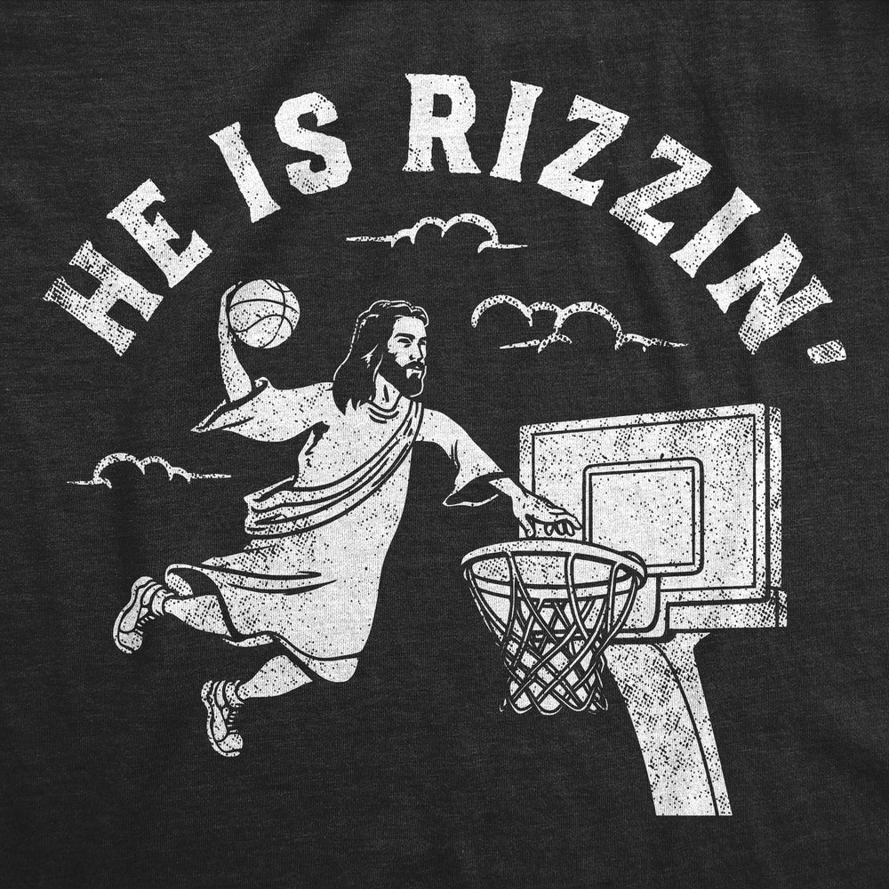 Womens Funny T Shirts He Is Rizzin Sarcastic Jesus Graphic Tee For Ladies Image 2