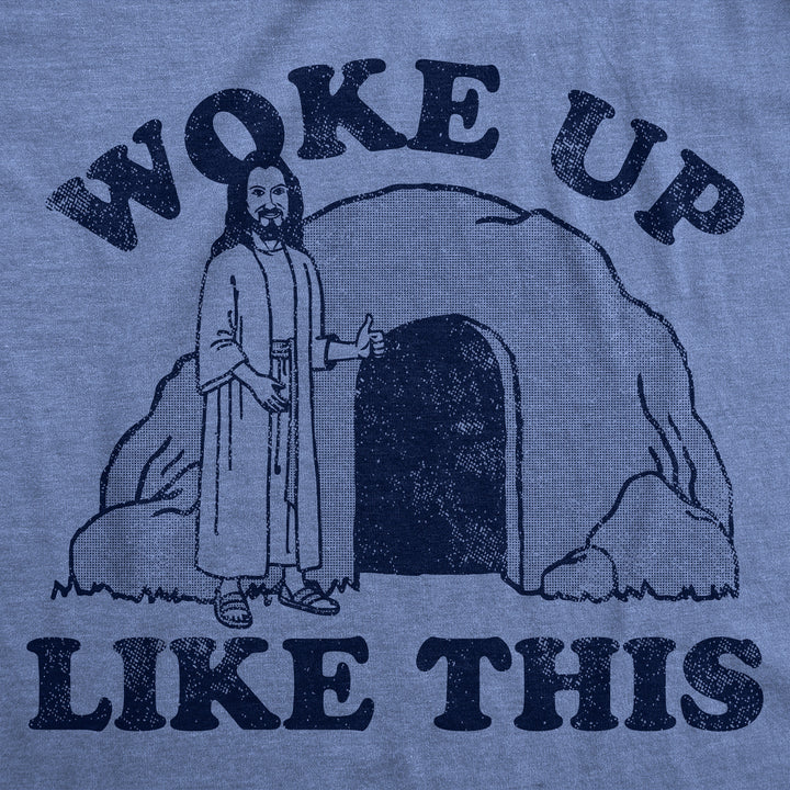 Womens Woke Up Like This Funny Easter Sunday Graphic Tee For Ladies Image 2