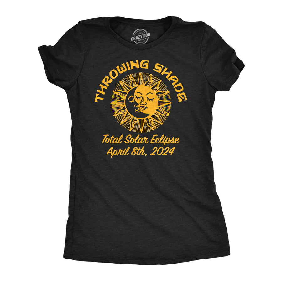 Womens Funny T Shirts Throwing Shade Sarcastic Solar Eclipse Tee For Ladies Image 1