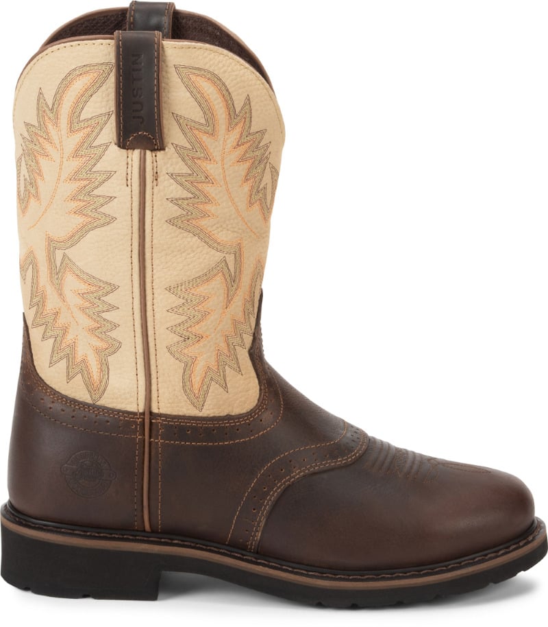 Justin Work 11" Stampede Soft Toe Work Boot Brown Sawdust WK4660 9.5D Image 2