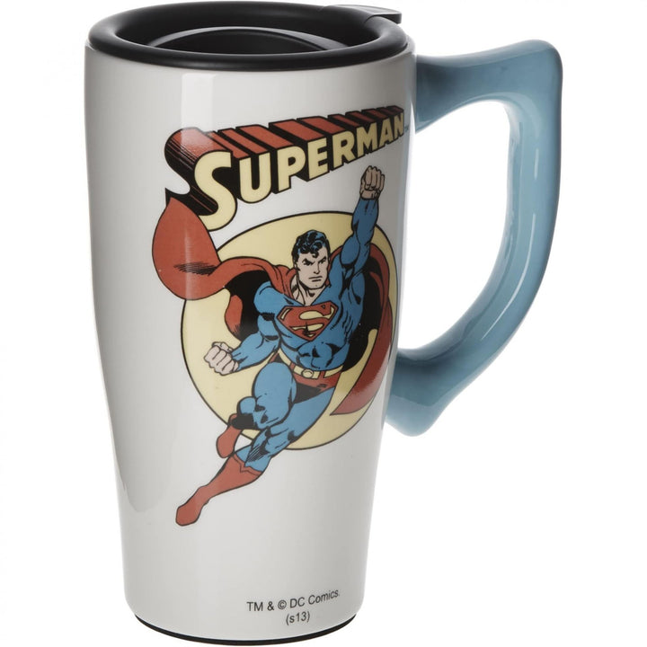 Superman Classic Comic Art 18oz Ceramic Travel Mug Image 3