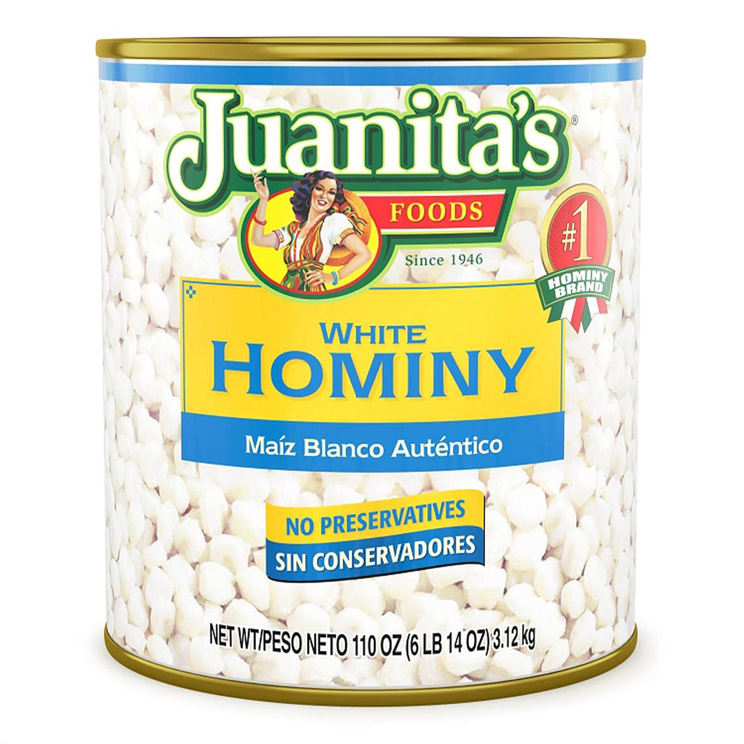 Juanitas White Hominy110 Ounce Image 1