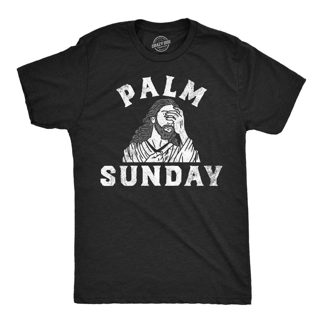 Mens Palm Sunday Funny T Shirt Sarcastic Jesus Graphic Tee For Men Image 1