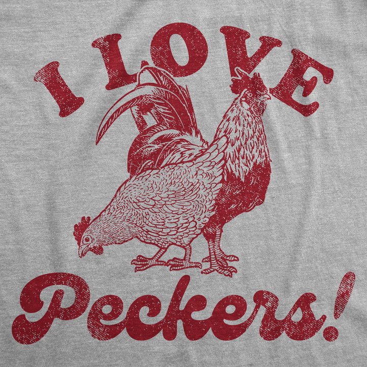 Womens Funny T Shirts I Love Peckers Sarcastic Chicken Graphic Tee For Ladies Image 2