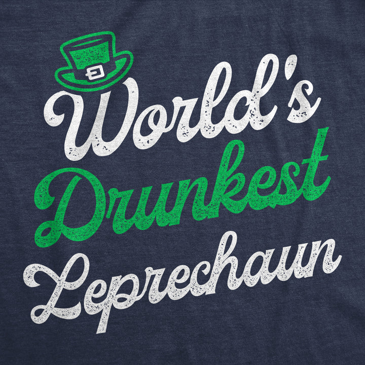 Mens Worlds Drunkest Leprechaun Funny T Shirts St Patricks Day Drinking Tee Image 2