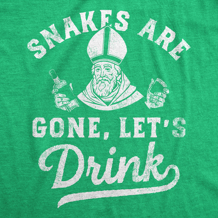 Womens Funny T Shirts Snakes Are Gone Lets Drink St Patricks Day Drinking Tee Image 2