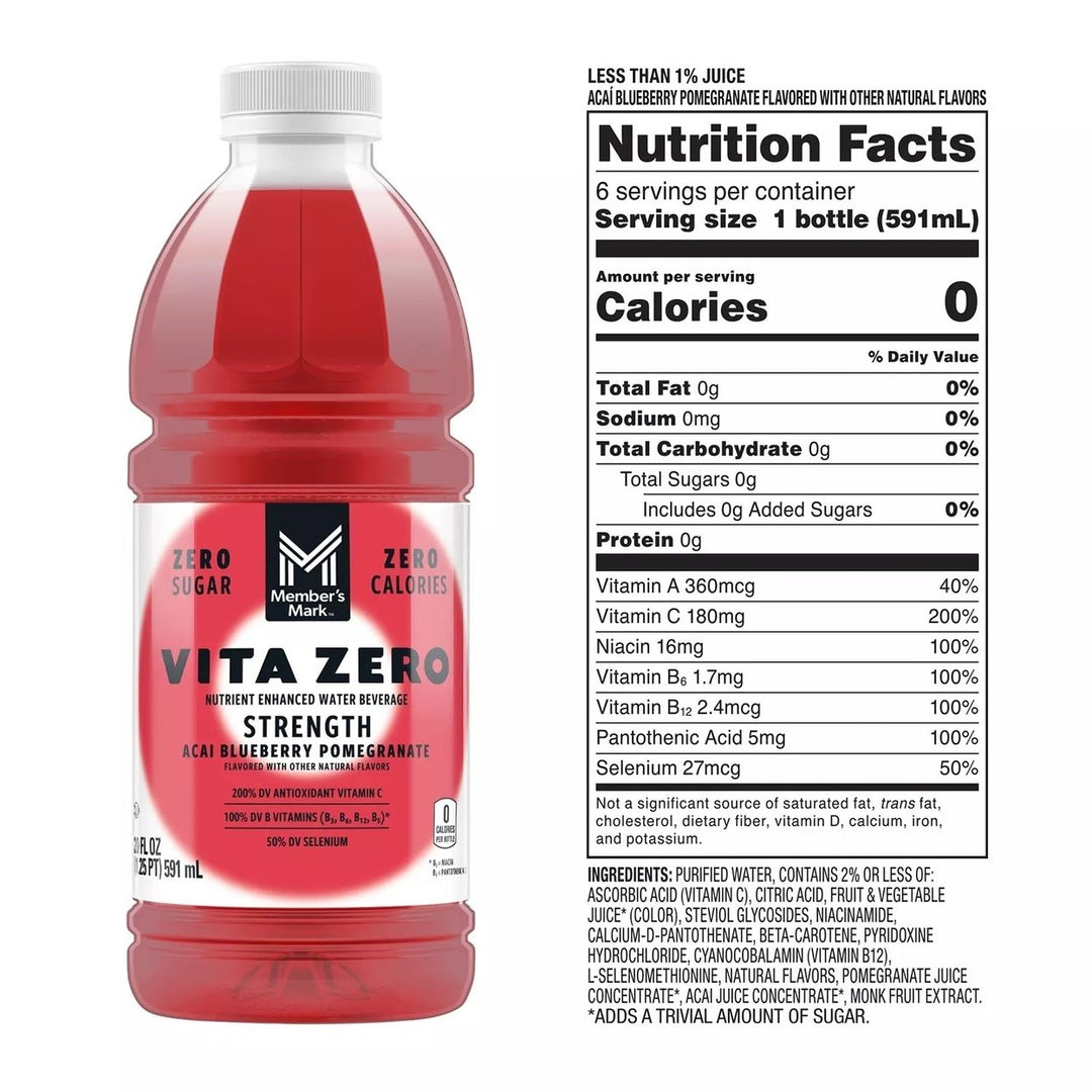 Members Mark Vita Zero Variety Pack 20 Fluid Ounce (Pack of 24) Image 2