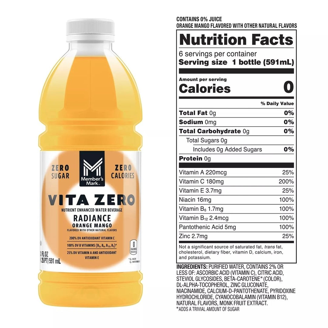 Members Mark Vita Zero Variety Pack 20 Fluid Ounce (Pack of 24) Image 3