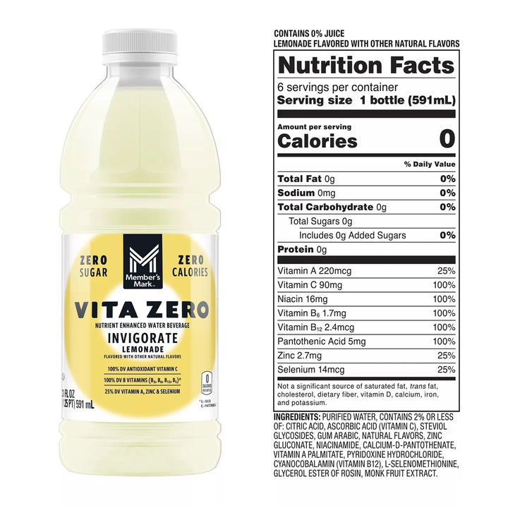 Members Mark Vita Zero Variety Pack 20 Fluid Ounce (Pack of 24) Image 4