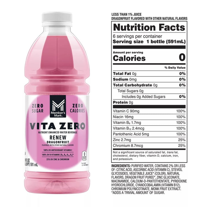 Members Mark Vita Zero Variety Pack 20 Fluid Ounce (Pack of 24) Image 4