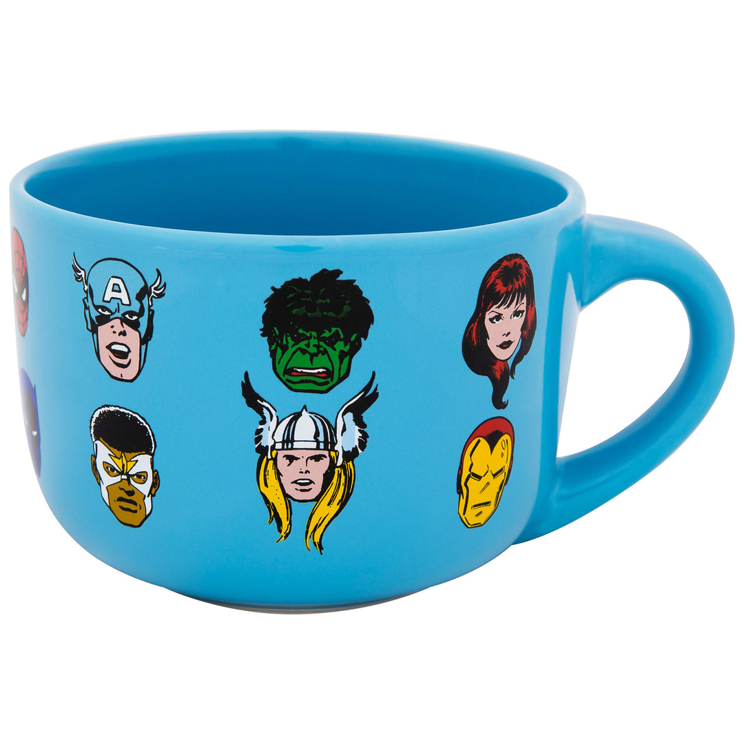 Avengers Comic Character Art 24oz Ceramic Soup Mug with Lid Image 3