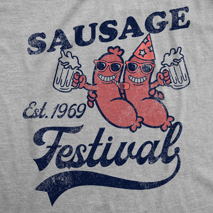 Mens Funny T Shirts Sausage Festival Sarcastic Graphic Tee For Men Image 2