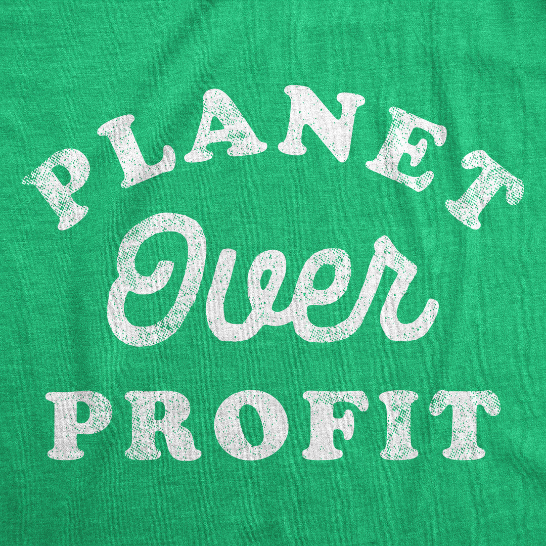 Mens Planet Over Profit Funny T Shirts Earth Day Graphic Tee For Men Image 2