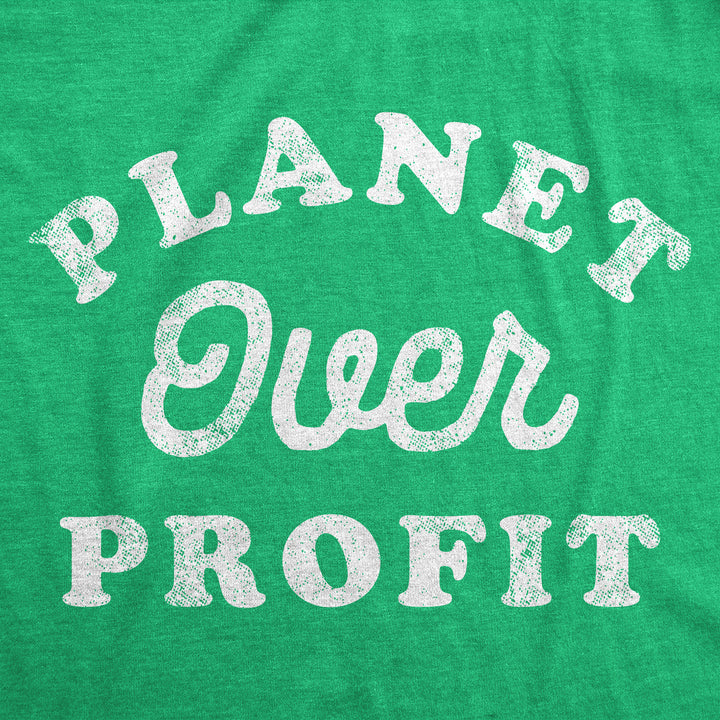 Womens Planet Over Profit Funny T Shirts Earth Day Graphic Tee For Ladies Image 2