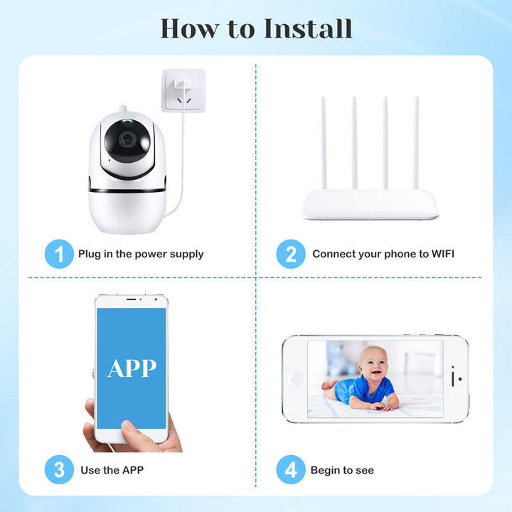 Wireless 1080P HD IP Camera WiFi IR Night Smart Home Security Baby Monitor CCTV Image 11