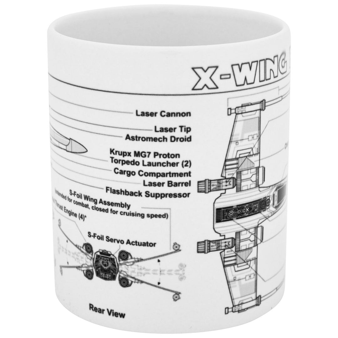 Star Wars X-Wing Fighter Diagram 11 oz. Ceramic Mug Image 2