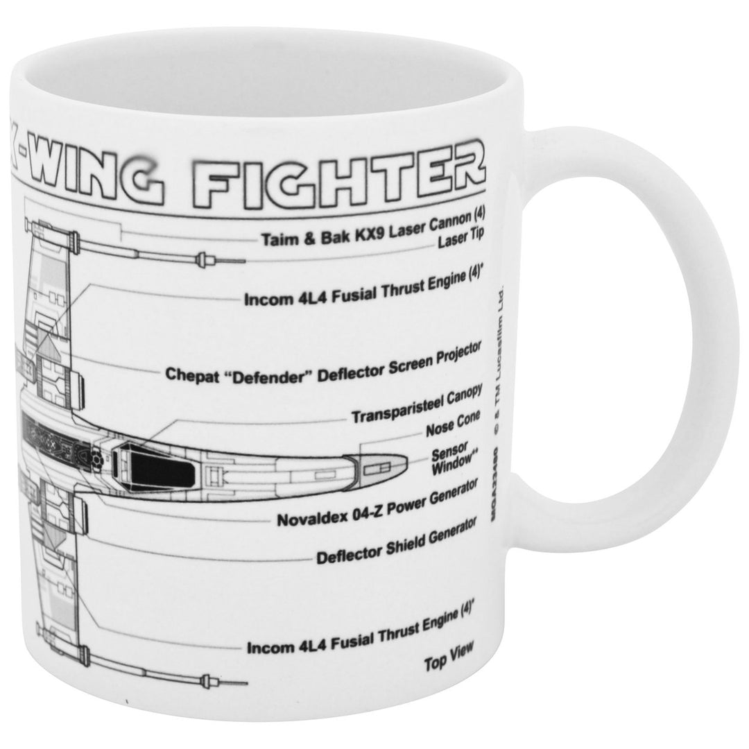 Star Wars X-Wing Fighter Diagram 11 oz. Ceramic Mug Image 3