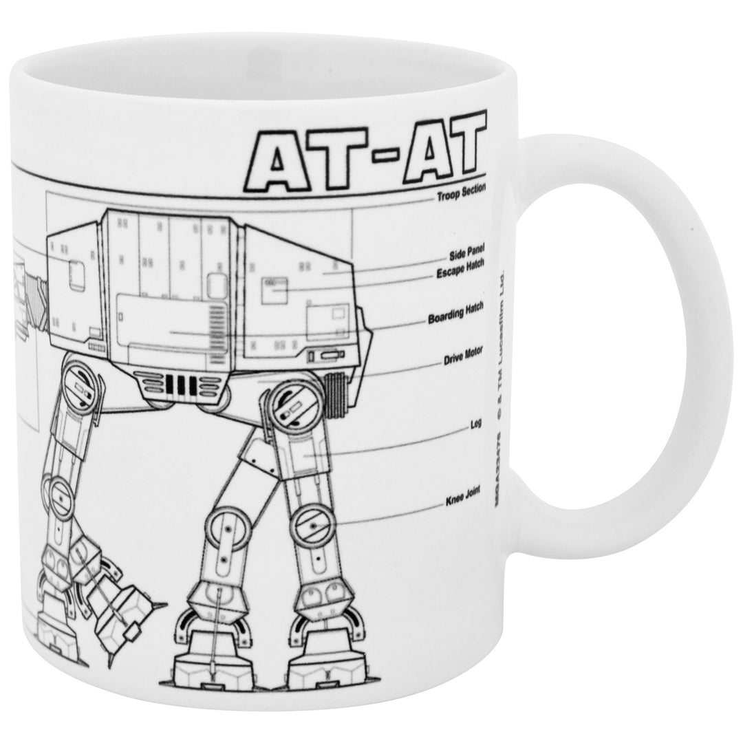 Star Wars AT-AT Fighter Diagram 11 oz. Ceramic Mug Image 4