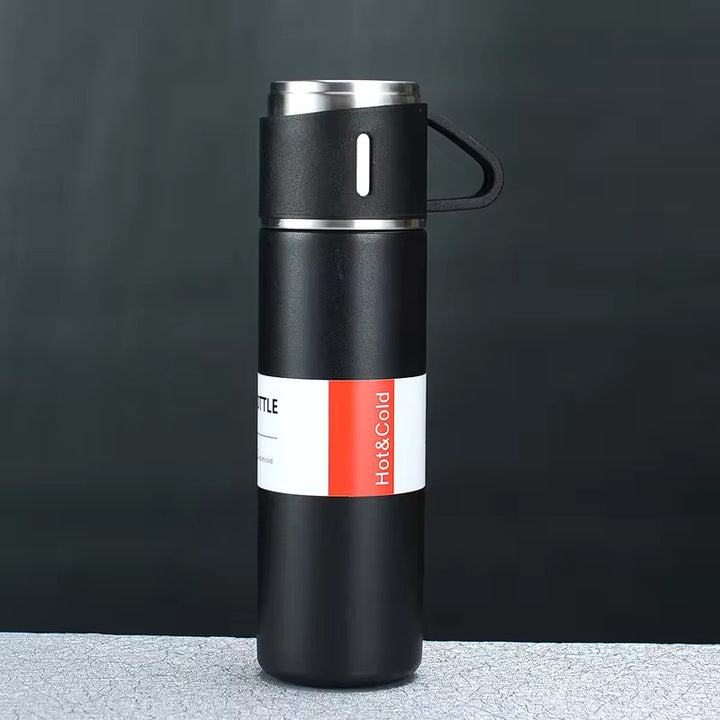 Stainless Steel Insulated Vacuum Bottle Set 500mL Thermal Hot Cold Drinks Image 2