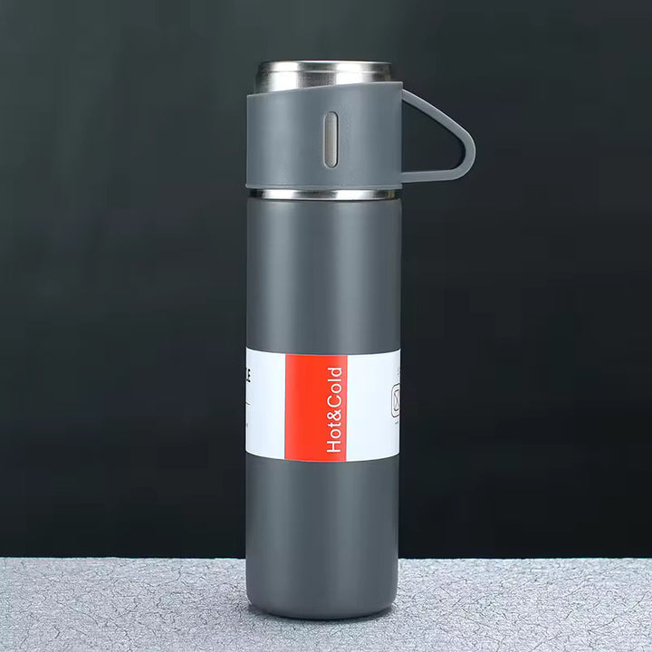 Stainless Steel Insulated Vacuum Bottle Set 500mL Thermal Hot Cold Drinks Image 4