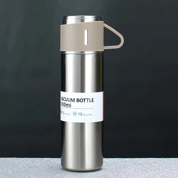 Stainless Steel Insulated Vacuum Bottle Set 500mL Thermal Hot Cold Drinks Image 4