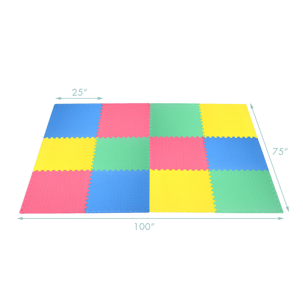 12PCS Kids Puzzle Exercise Play Mat w/EVA Foam Interlocking Tiles (25x25) Image 2