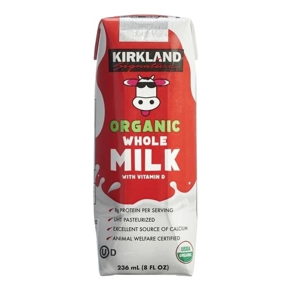 Kirkland Signature Organic Whole Milk 8 Fluid Ounce (Pack of 18) Image 2