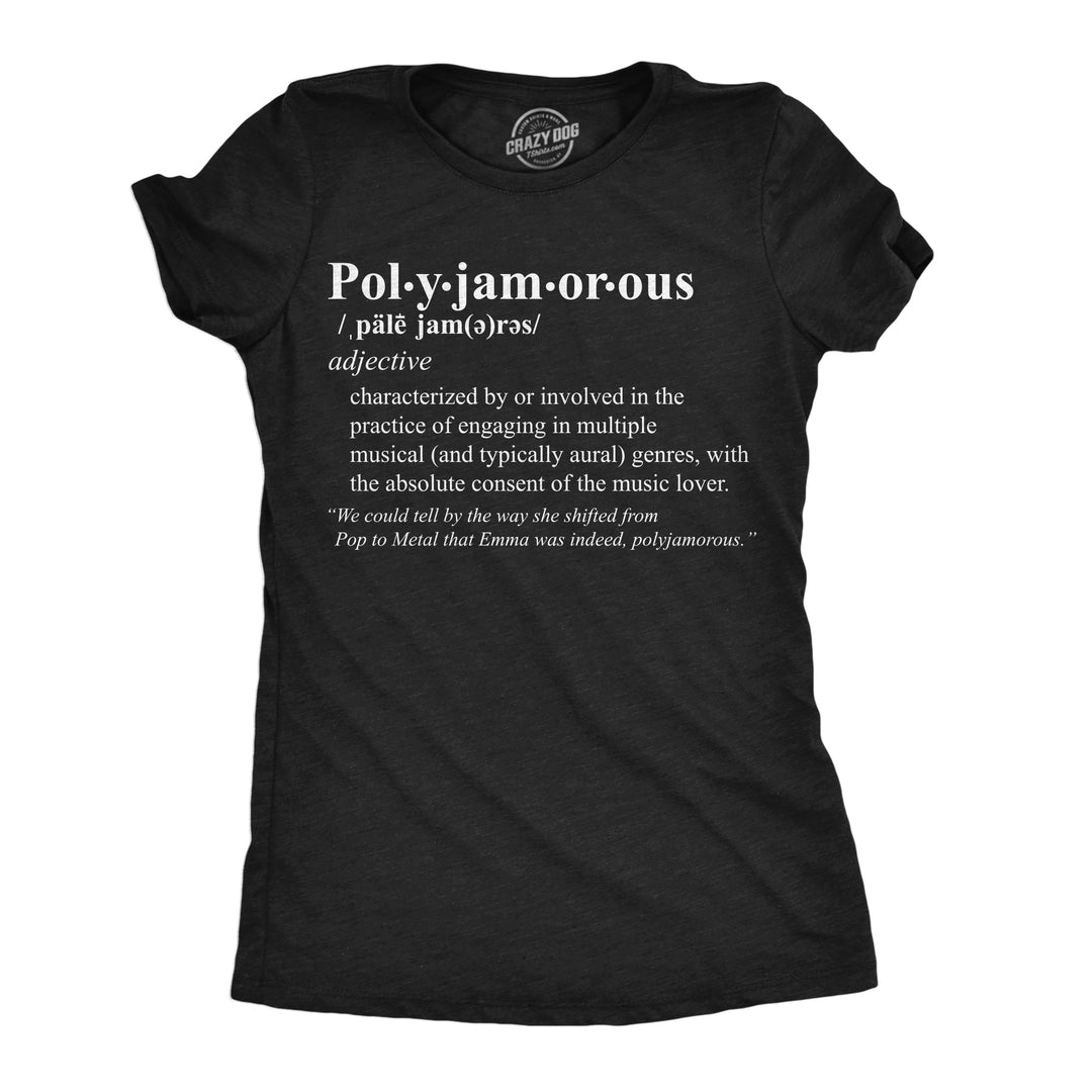 Womens Polyjamorous Definition Funny T Shirts Sarcastic Music Tee For Ladies Image 1