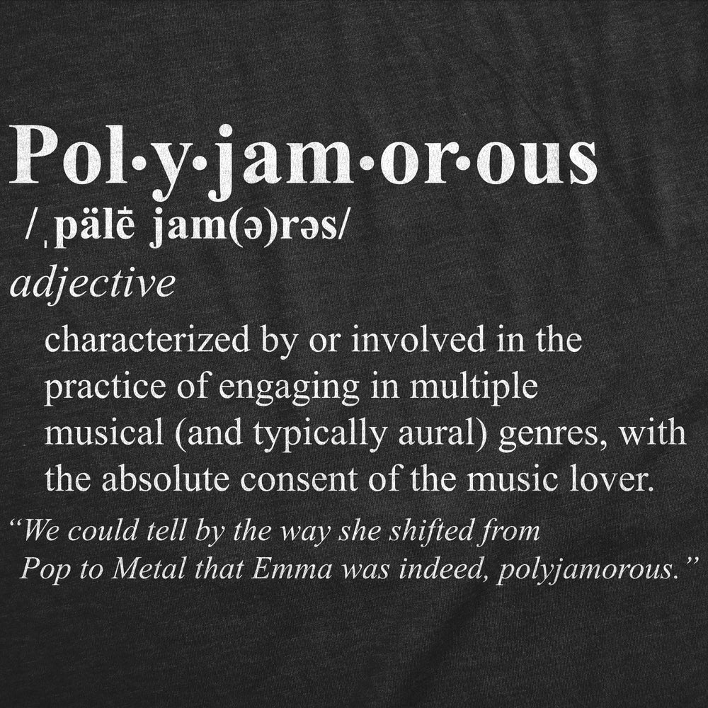 Womens Polyjamorous Definition Funny T Shirts Sarcastic Music Tee For Ladies Image 2