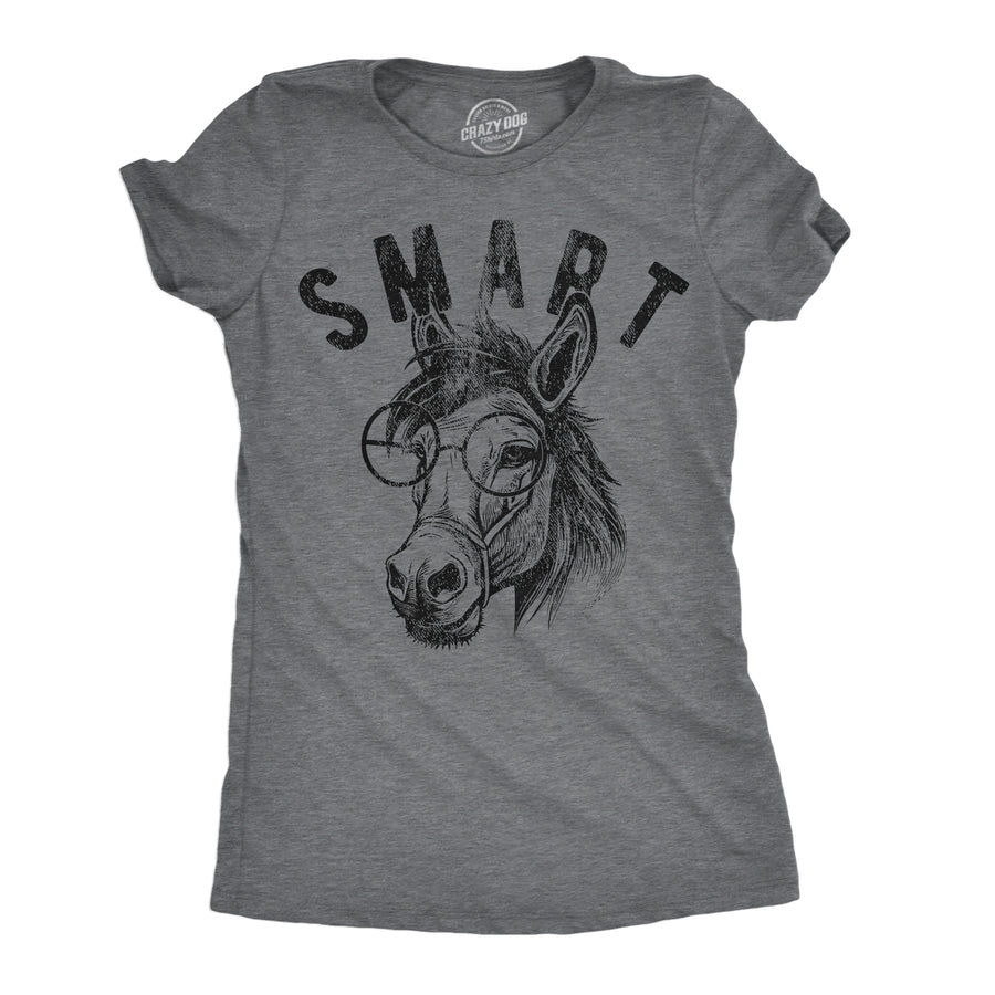 Womens Funny T Shirts Smart a** Sarcastic Donkey Graphic Tee For Ladies Image 1