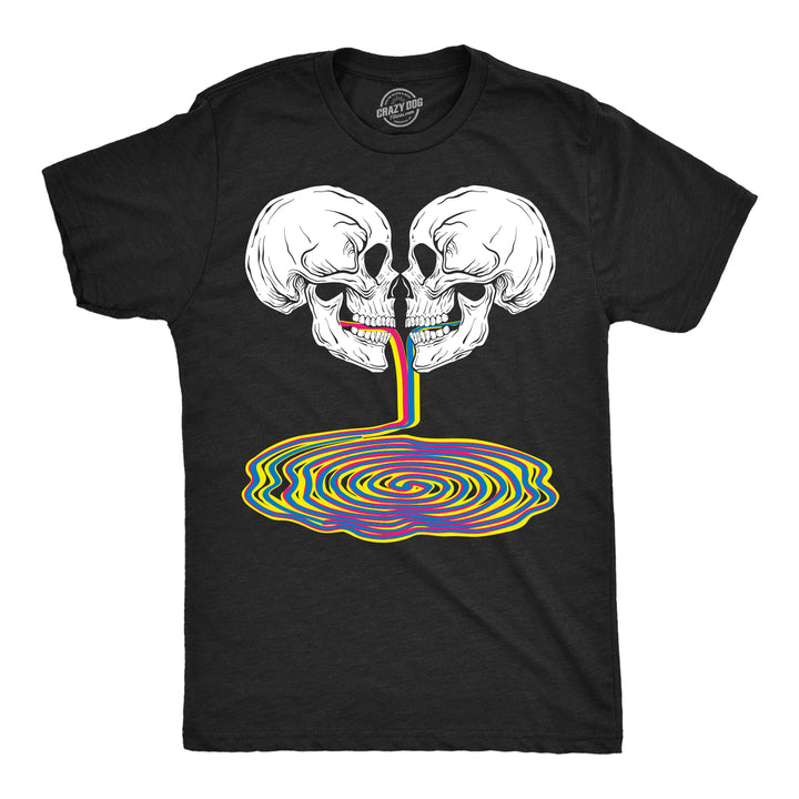 Mens Skull Rainbow Puddle Funny T Shirts Cool Graphic Tee For Men Image 1