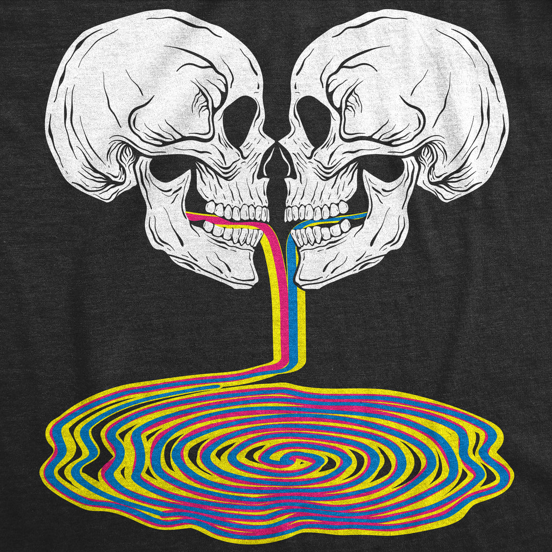 Mens Skull Rainbow Puddle Funny T Shirts Cool Graphic Tee For Men Image 2