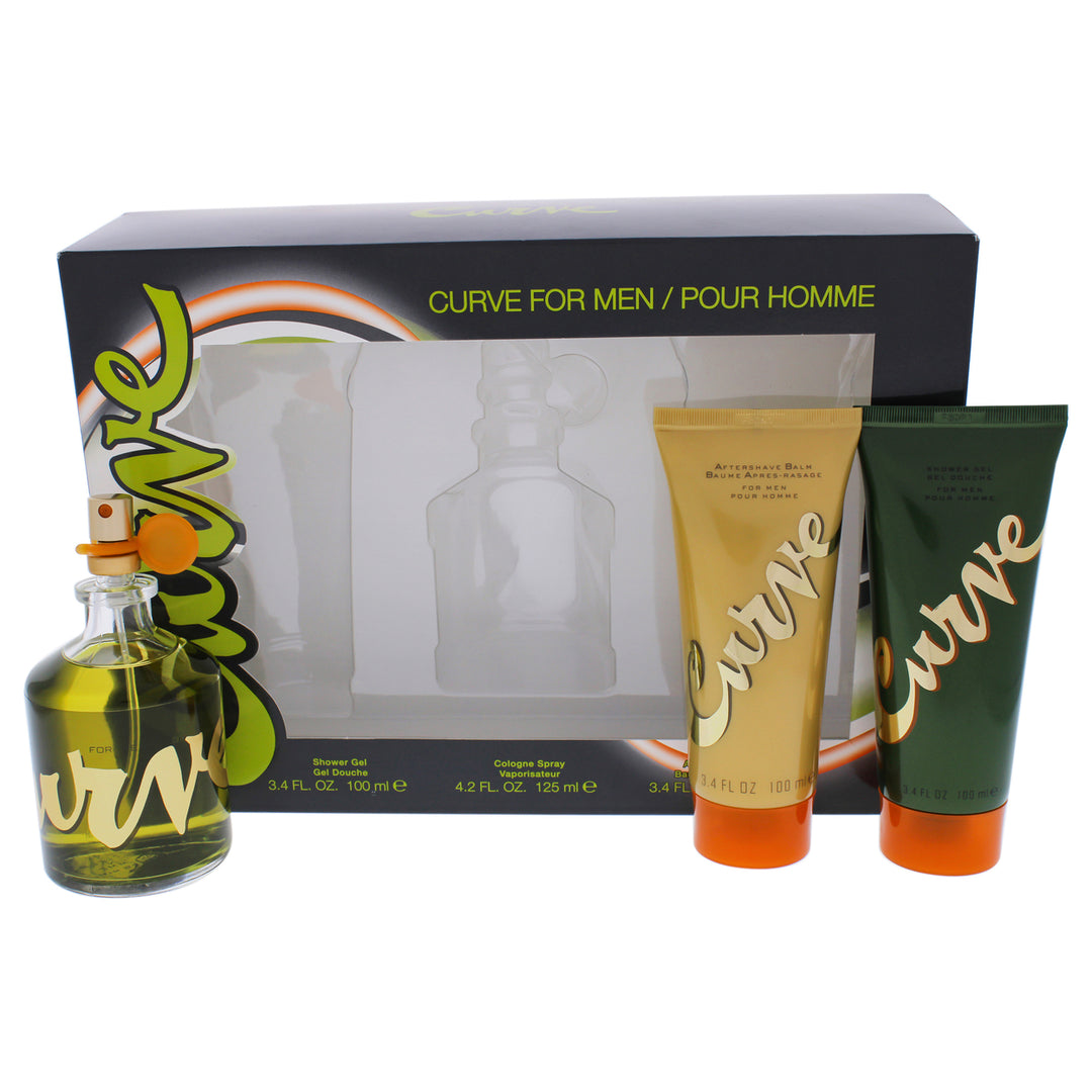 Liz Claiborne Curve 4.2oz Cologne Spray3.4oz Aftershave Balm3.4oz Showe Gel 3 Pc Gift Set Image 1