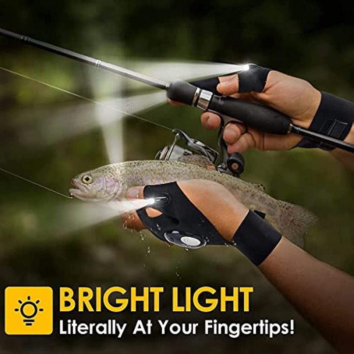 1 Pair Led Flashlight Gloves Finger Protection Night Gloves Hands Free Light Tool For Fishing Hiking Image 4