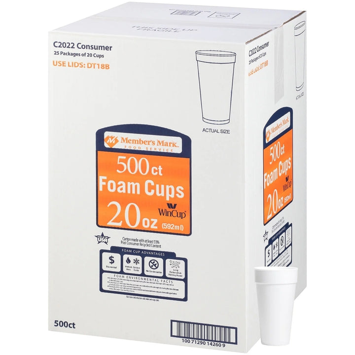 Members Mark Foam Cups 20 Ounce (500 Count) Image 2