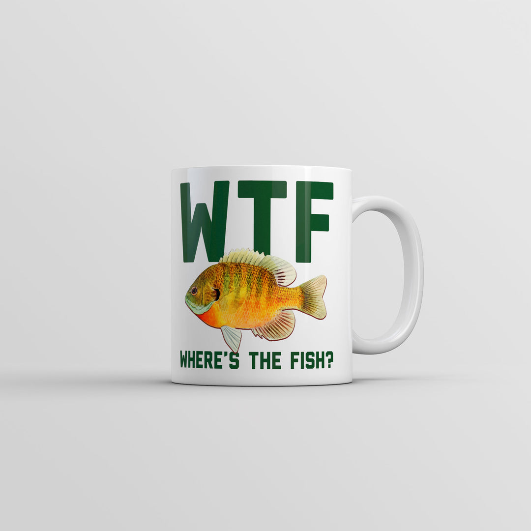 WTF Wheres The Fish Mug Funny Novelty Fishing Coffee Cup-11oz Image 1