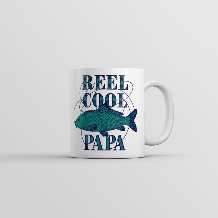 Reel Cool Papa Mug Funny Novelty Fishing Graphic Coffee Cup-11oz Image 1