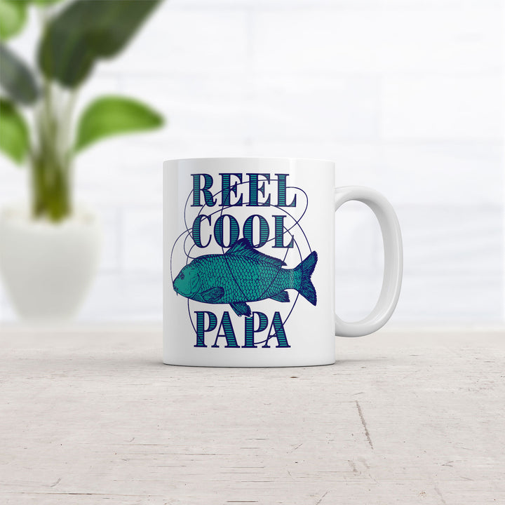 Reel Cool Papa Mug Funny Novelty Fishing Graphic Coffee Cup-11oz Image 2