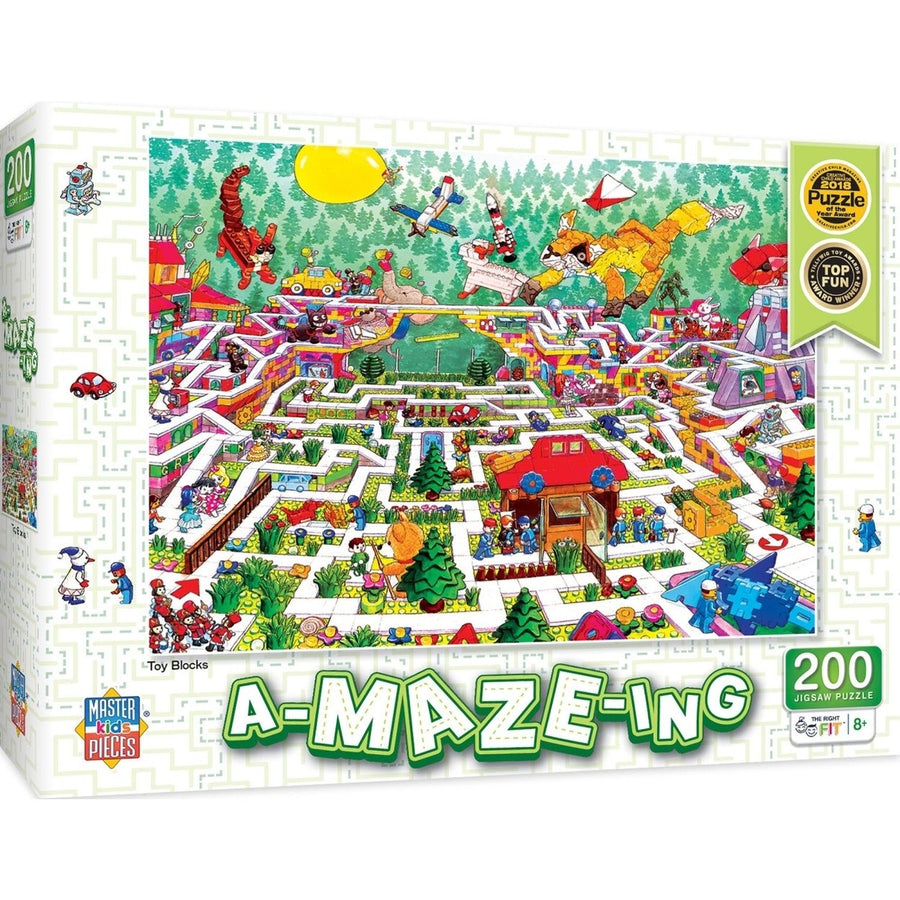 A-Maze-ing - Toy Blocks 200 Piece Jigsaw Puzzle Image 1