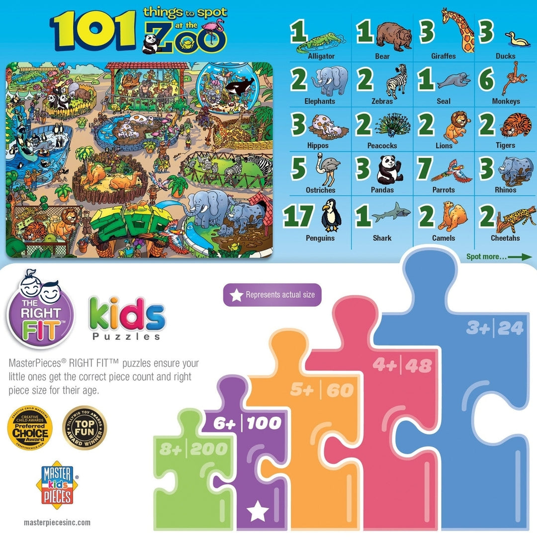 101 Things to Spotat the Zoo - 101 Piece Jigsaw Puzzle Image 3