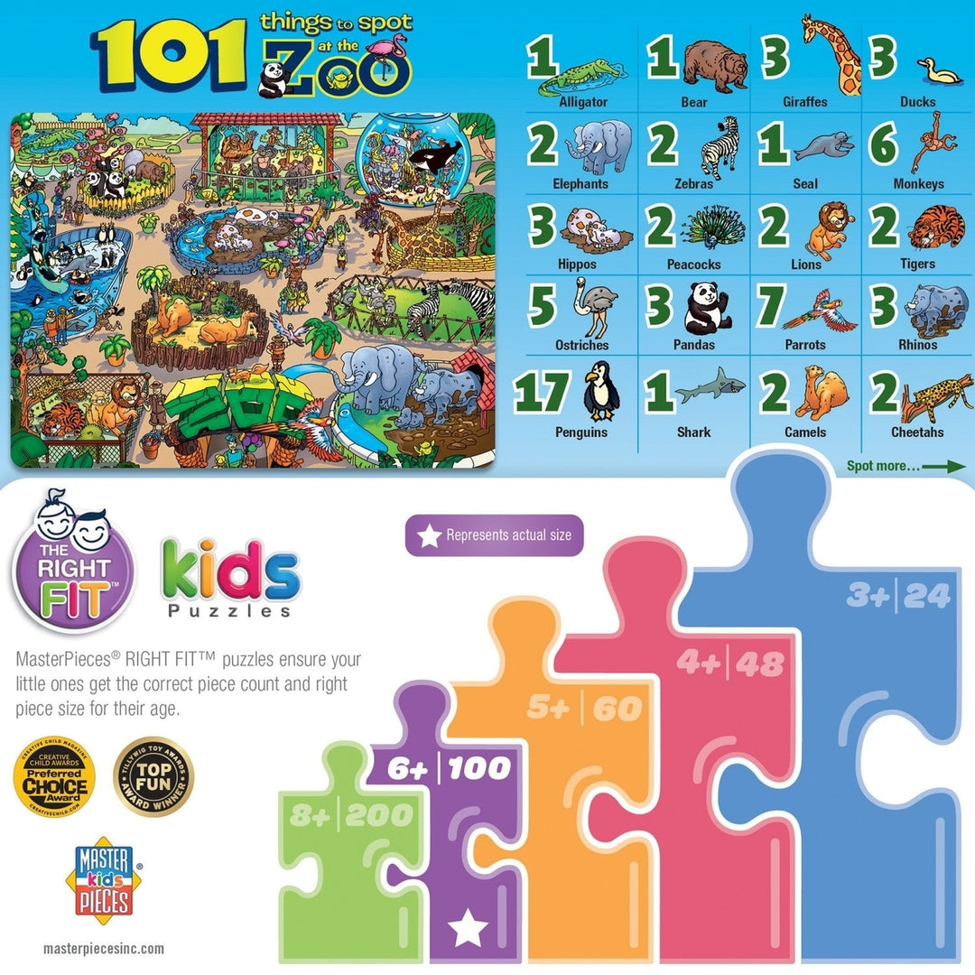 101 Things to Spot at the Zoo Jigsaw Puzzle 101 Pieces 19x14 inch Ages 6+ Image 3